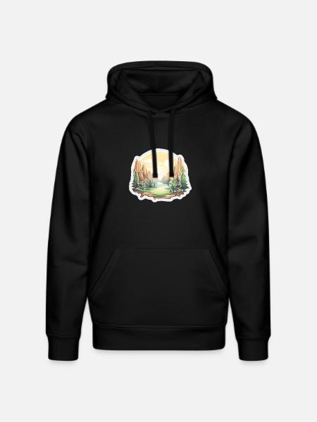 Landschaft - Illustration - Stanley/Stella Unisex Bio-Hoodie DRUMMER - Schwarz