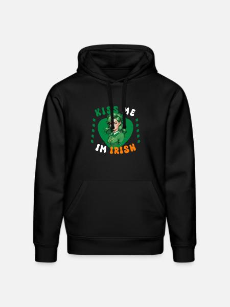 Küss mich, ich bin Irin - Stanley/Stella Unisex Bio-Hoodie DRUMMER  - Schwarz