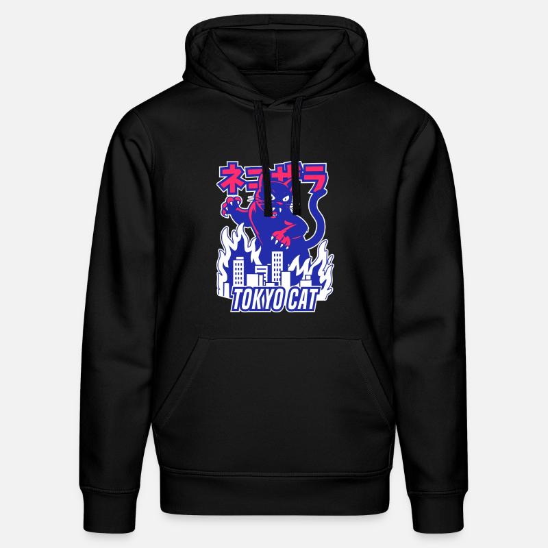 Chat monstre rétro - Sweat à capuche bio DRUMMER Stanley/Stella Unisexe - noir