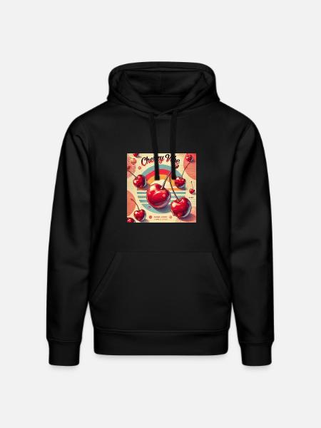 Sweet cherry vibes – nostalgic & playful - Stanley/Stella DRUMMER Unisex Organic Hoodie - black
