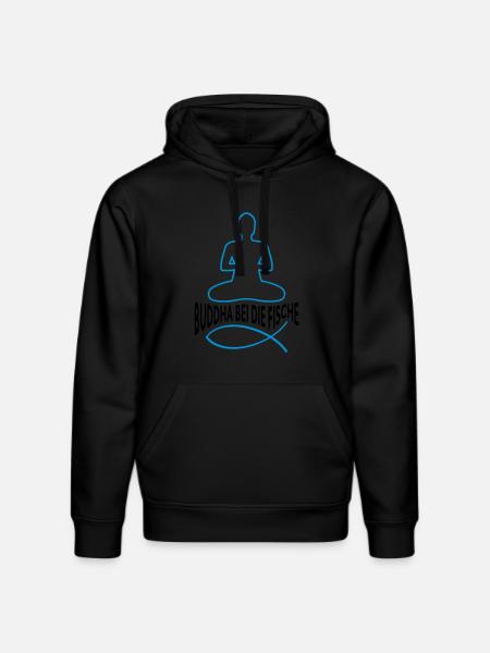 BUDDHA IN THE FISH - Stanley/Stella DRUMMER Unisex Organic Hoodie - black