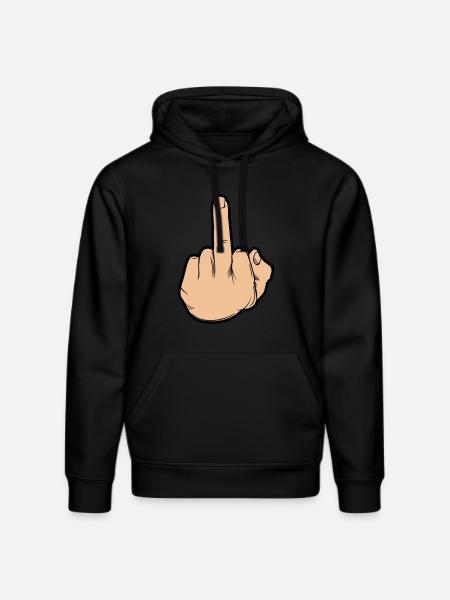 hand mittelfinger - Stanley/Stella Unisex Bio-Hoodie DRUMMER  - Schwarz