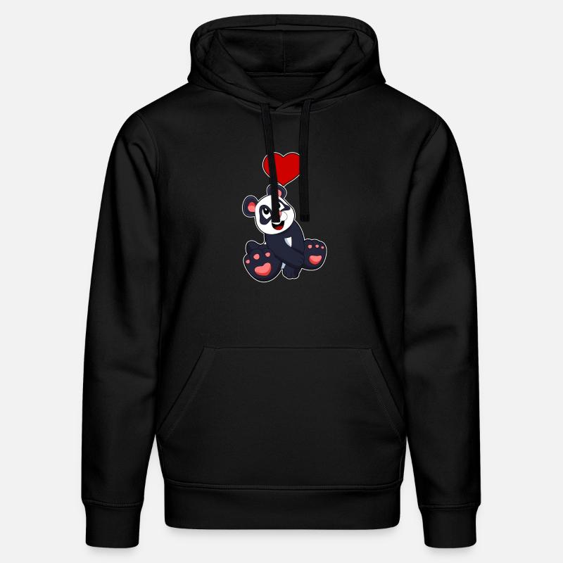 Panda avec coeur - Sweat à capuche bio DRUMMER Stanley/Stella Unisexe - noir