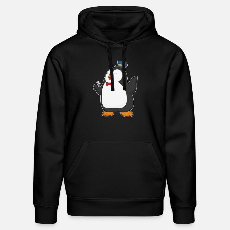 Penguin Singer Mikrofon - Ekologiczna bluza z kapturem typu unisex Stanley/Stella DRUMMER  - czarny