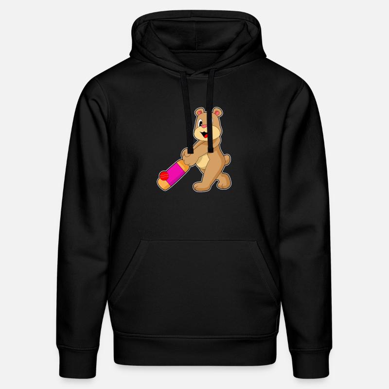 Ours Cricket Battes de cricket - Sweat à capuche bio DRUMMER Stanley/Stella Unisexe - noir