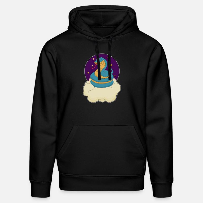 Serpent, Nuit, Étoiles, Nuages - Sweat à capuche bio DRUMMER Stanley/Stella Unisexe - noir