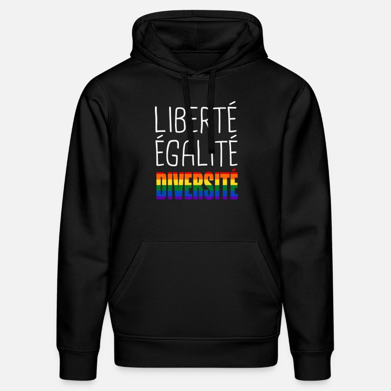LGBT liberté égalité diversité - Sweat à capuche bio DRUMMER Stanley/Stella Unisexe - noir