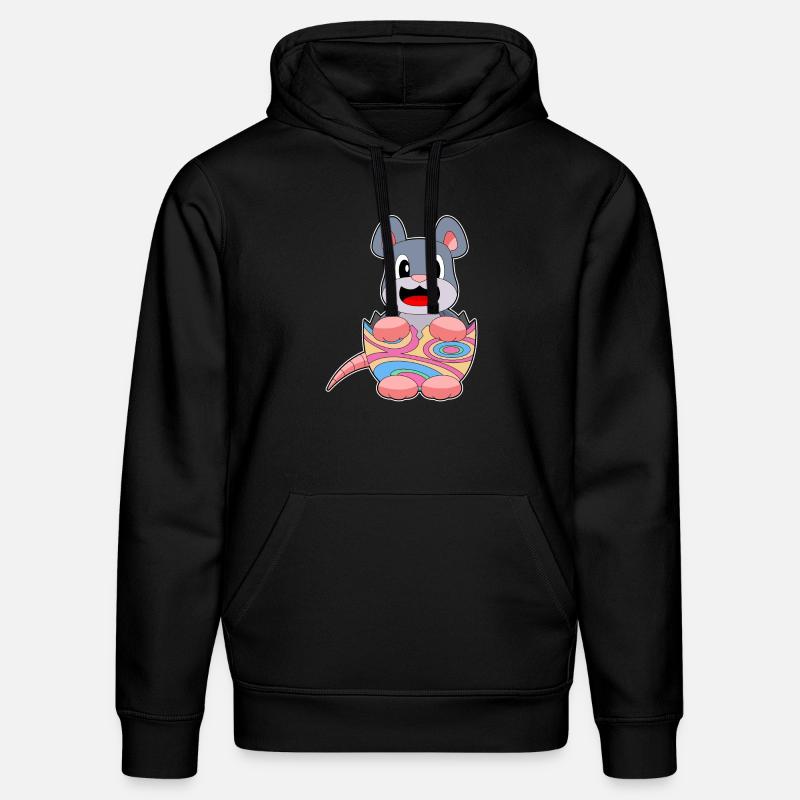 Mouse Easter Easter Egg - Stanley/Stella DRUMMER Unisex Organic Hoodie - black