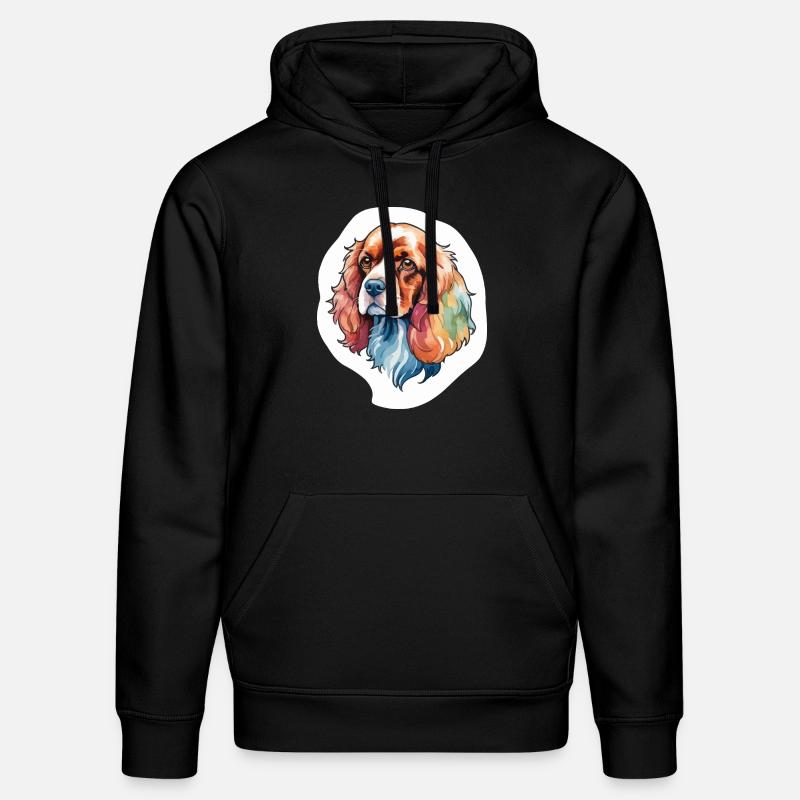 Cocker américain Épagneul Aquarelles - Sweat à capuche bio DRUMMER Stanley/Stella Unisexe - noir