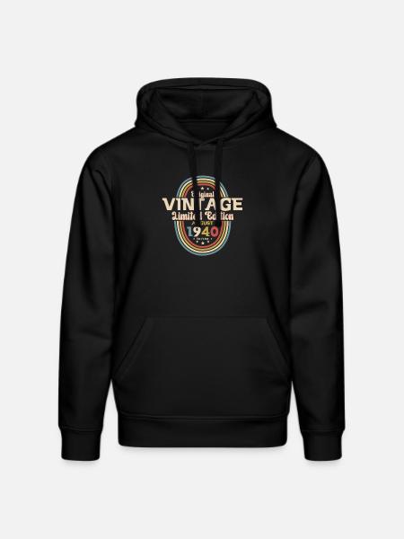84. Geburtstag Original August 1940 Jahrgang 1940 - Stanley/Stella Unisex Bio-Hoodie DRUMMER  - Schwarz