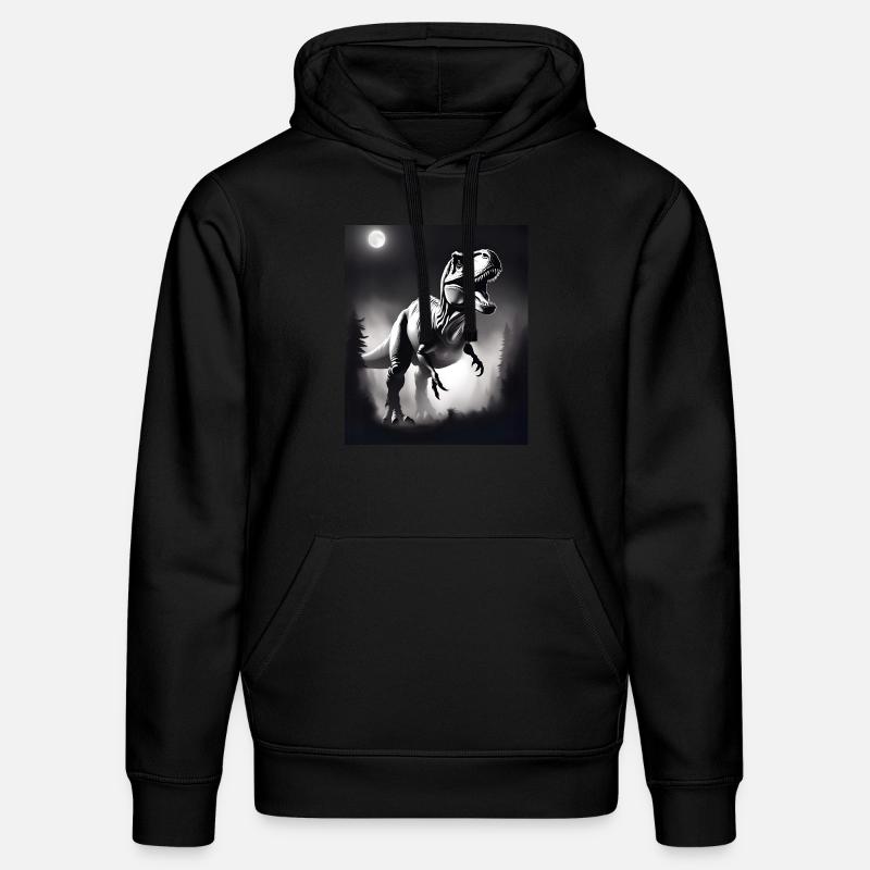 T-rex noir et blanc - Sweat à capuche bio DRUMMER Stanley/Stella Unisexe - noir