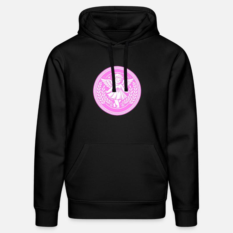 Logo de l’ange gardien - Sweat à capuche bio DRUMMER Stanley/Stella Unisexe - noir