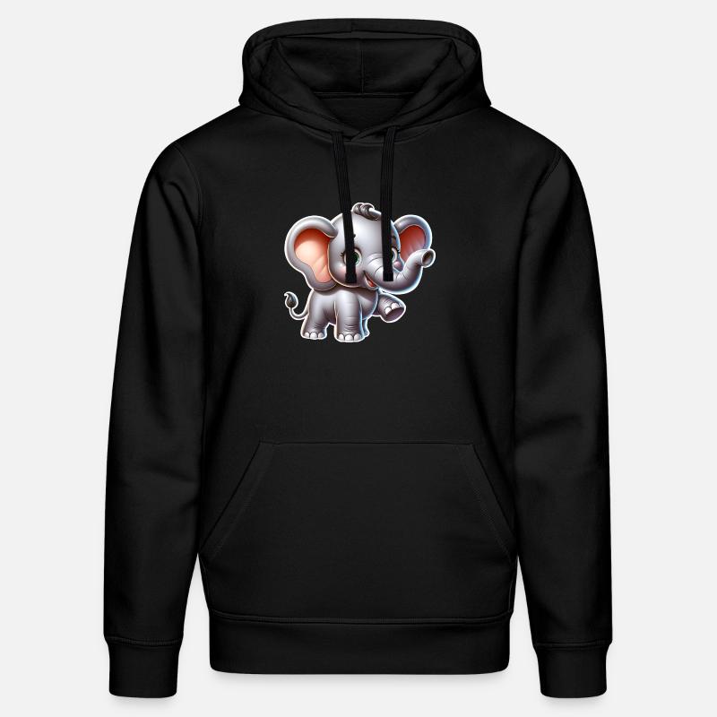 Éléphant - Sweat à capuche bio DRUMMER Stanley/Stella Unisexe - noir