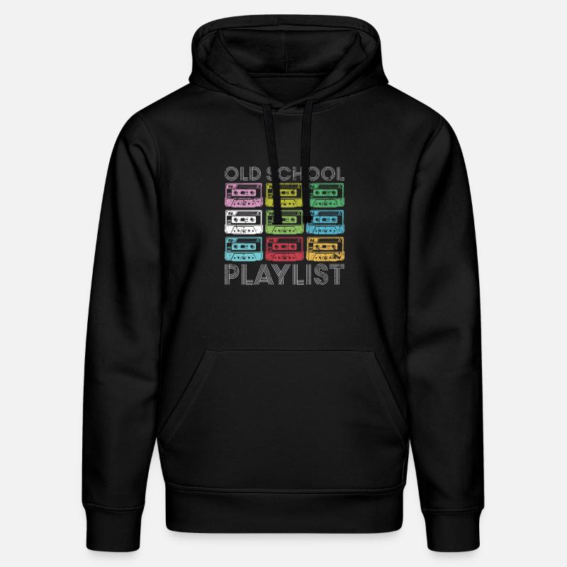 Tirage en grille de cassettes arc-en-ciel - Sweat à capuche bio DRUMMER Stanley/Stella Unisexe - noir
