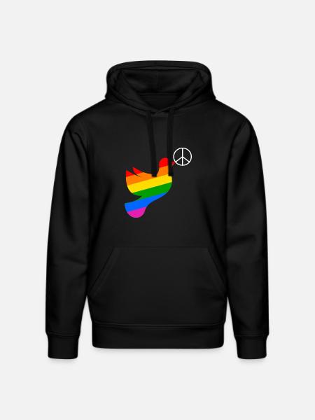 Friedenstaube Regenbogenfahne Peace - Stanley/Stella Unisex Bio-Hoodie DRUMMER  - Schwarz