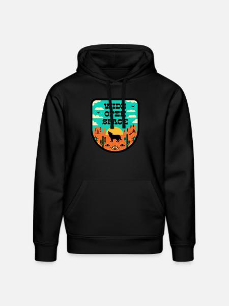 Desert in retro style - Stanley/Stella DRUMMER Unisex Organic Hoodie - black