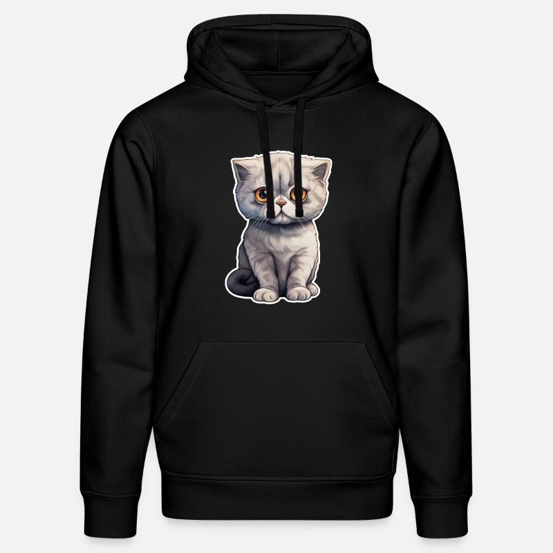 Chat Scottish Fold - Sweat à capuche bio DRUMMER Stanley/Stella Unisexe - noir