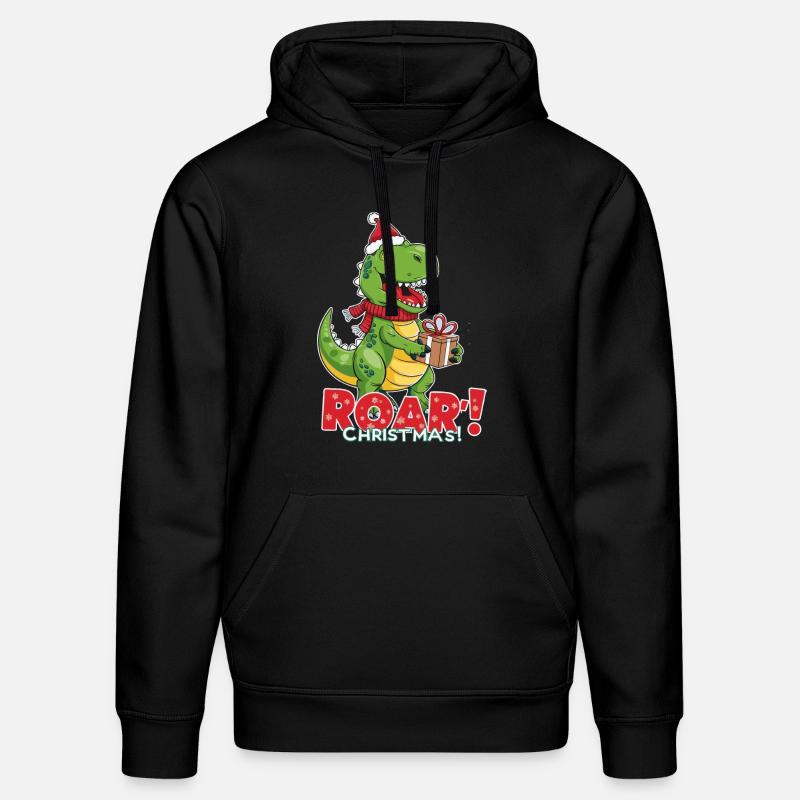 Dinosaure de Noël – ROAR - Sweat à capuche bio DRUMMER Stanley/Stella Unisexe - noir