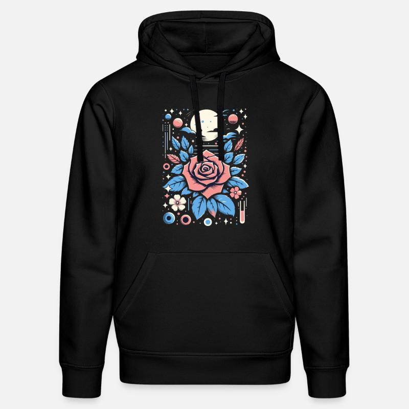 Rose Cosmique - Sweat à capuche bio DRUMMER Stanley/Stella Unisexe - noir