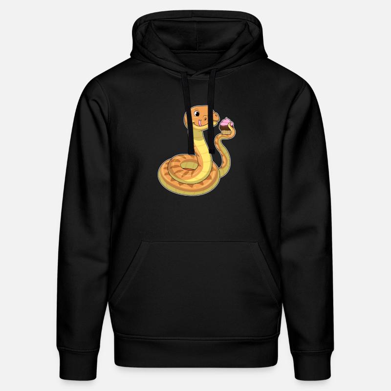 Schlange mit Muffin - Stanley/Stella Unisex Bio-Hoodie DRUMMER - Schwarz