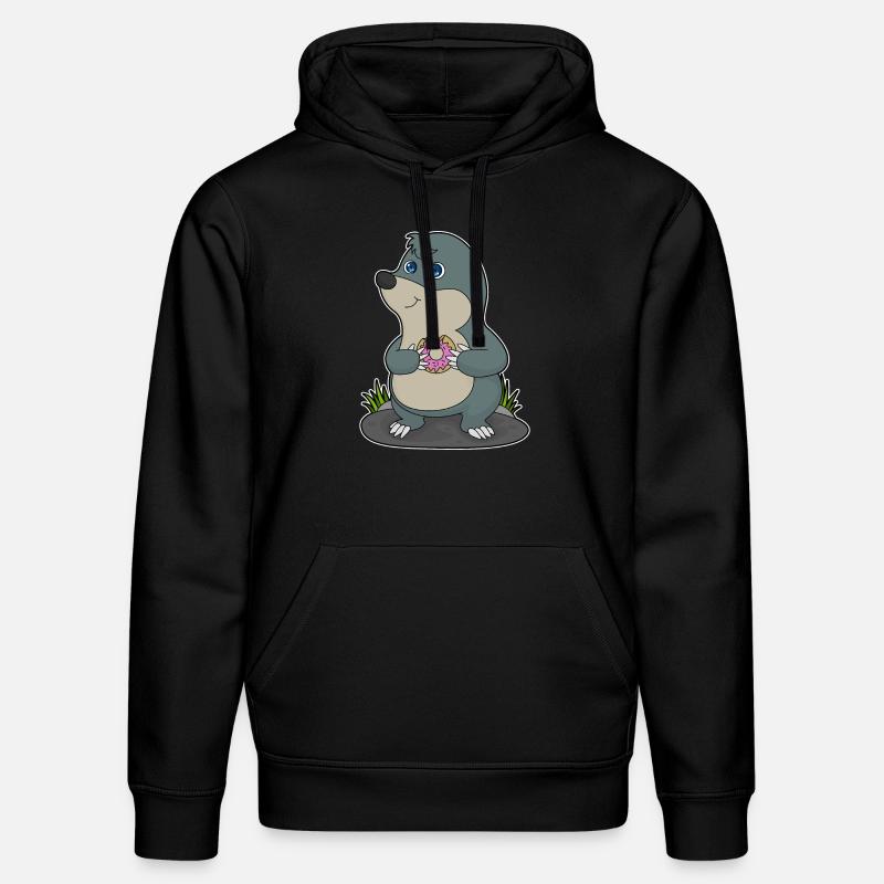 Maulwurf mit Donut - Stanley/Stella Unisex Bio-Hoodie DRUMMER  - Schwarz