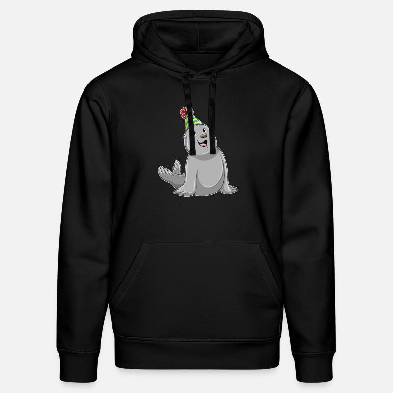 Sceau avec chapeau de fête - Sweat à capuche bio DRUMMER Stanley/Stella Unisexe - noir