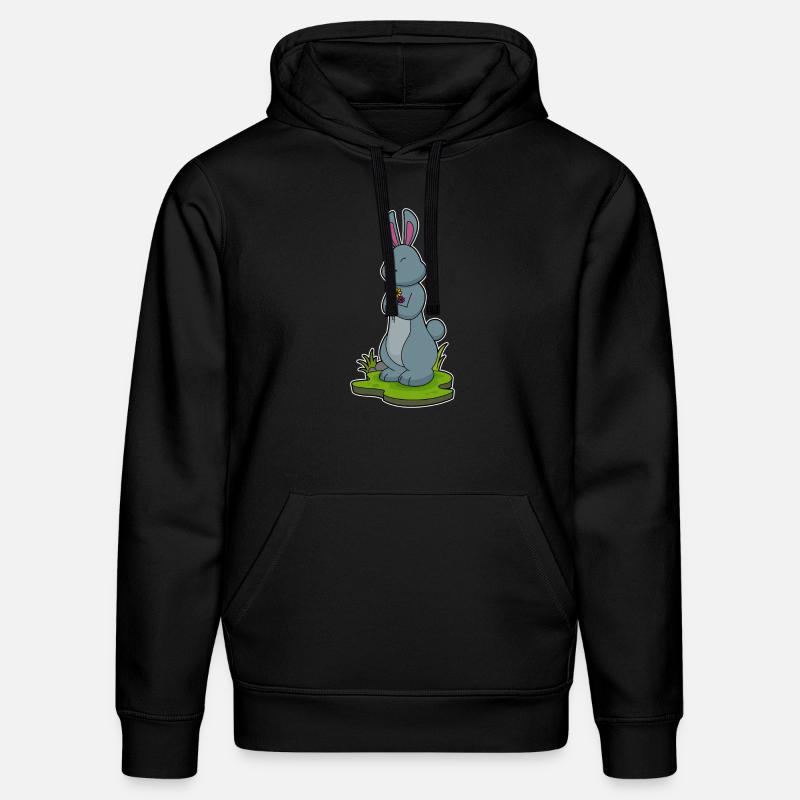 Lapin avec des fleurs - Sweat à capuche bio DRUMMER Stanley/Stella Unisexe - noir