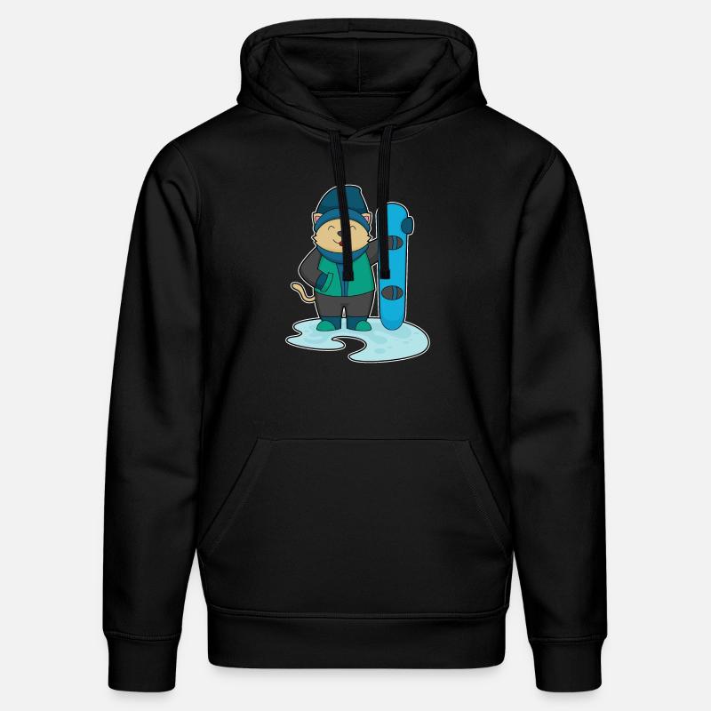 Chat comme snowboarder avec snowboard - Sweat à capuche bio DRUMMER Stanley/Stella Unisexe - noir