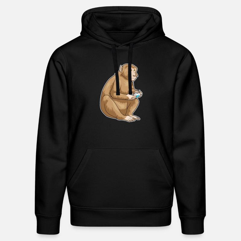 Affe Gamer Controller - Stanley/Stella Unisex Bio-Hoodie DRUMMER  - Schwarz