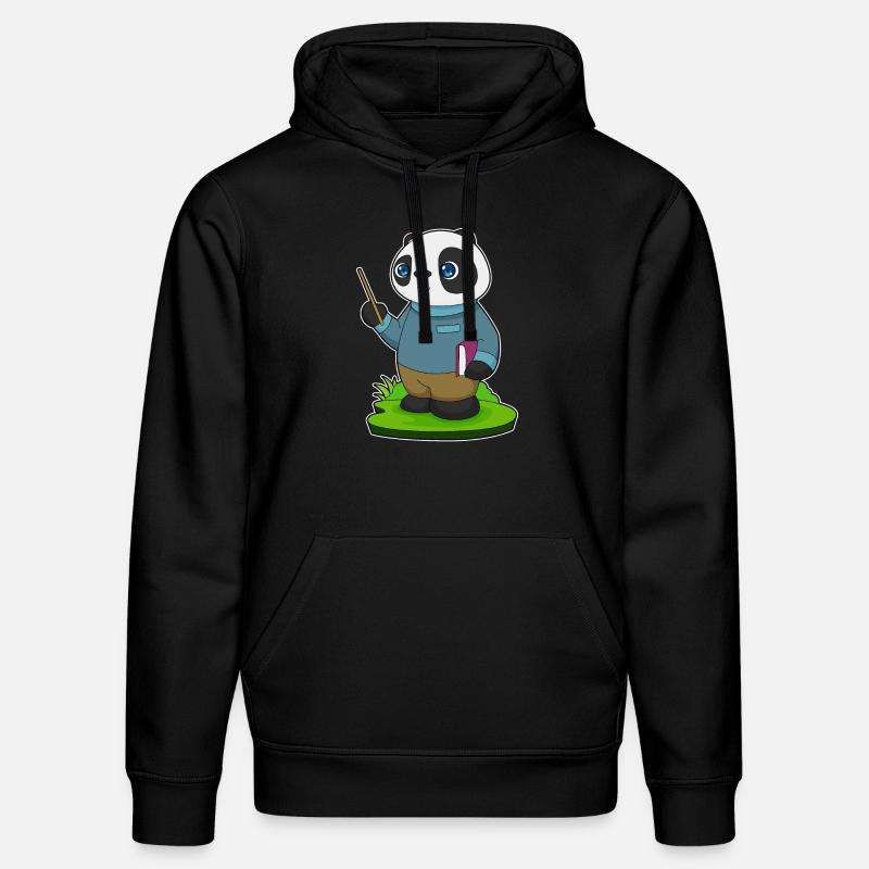 Panda Lehrer Pointer - Stanley/Stella Unisex Bio-Hoodie DRUMMER  - Schwarz