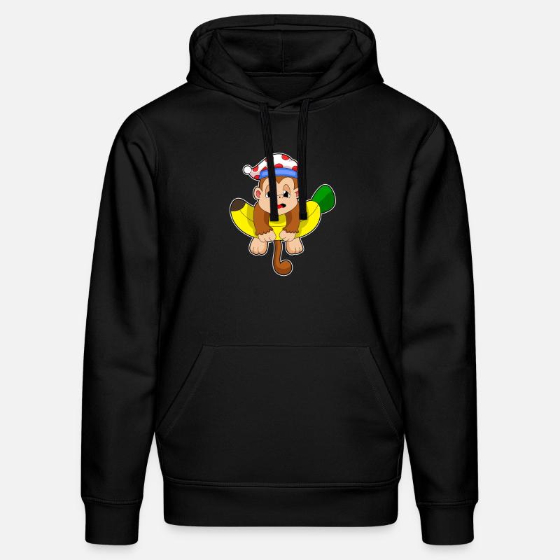 Monkey Sleeping Night Hat - Stanley/Stella DRUMMER Unisex Organic Hoodie - black