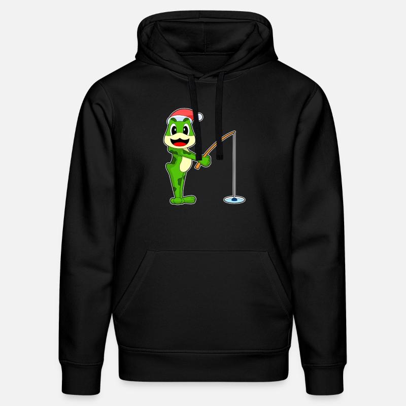 Grenouille de Noël Pêche - Sweat à capuche bio DRUMMER Stanley/Stella Unisexe - noir
