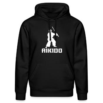 Aïkido - Sweat à capuche bio DRUMMER Stanley/Stella Unisexe - noir - Devant - Marisol (170cm) & Nik (191cm)