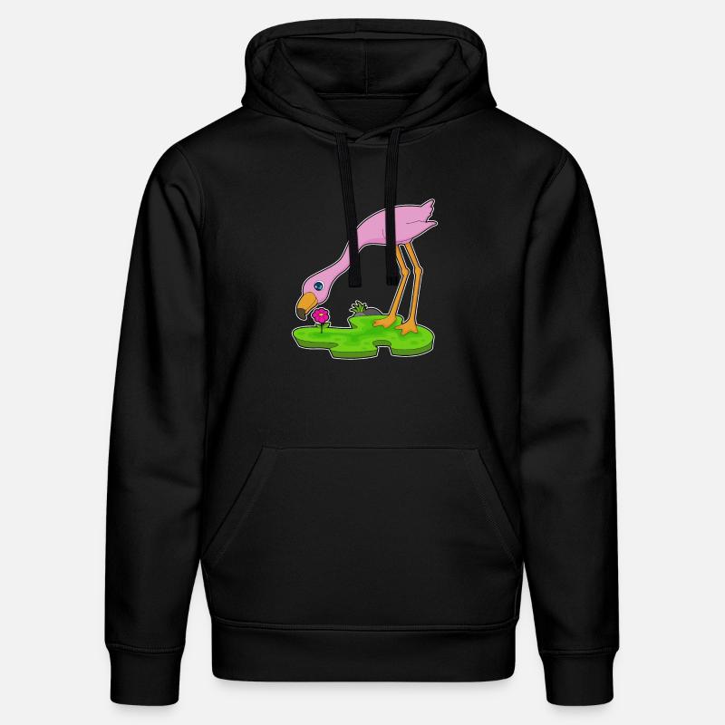 Fleur de flamant rose - Sweat à capuche bio DRUMMER Stanley/Stella Unisexe - noir