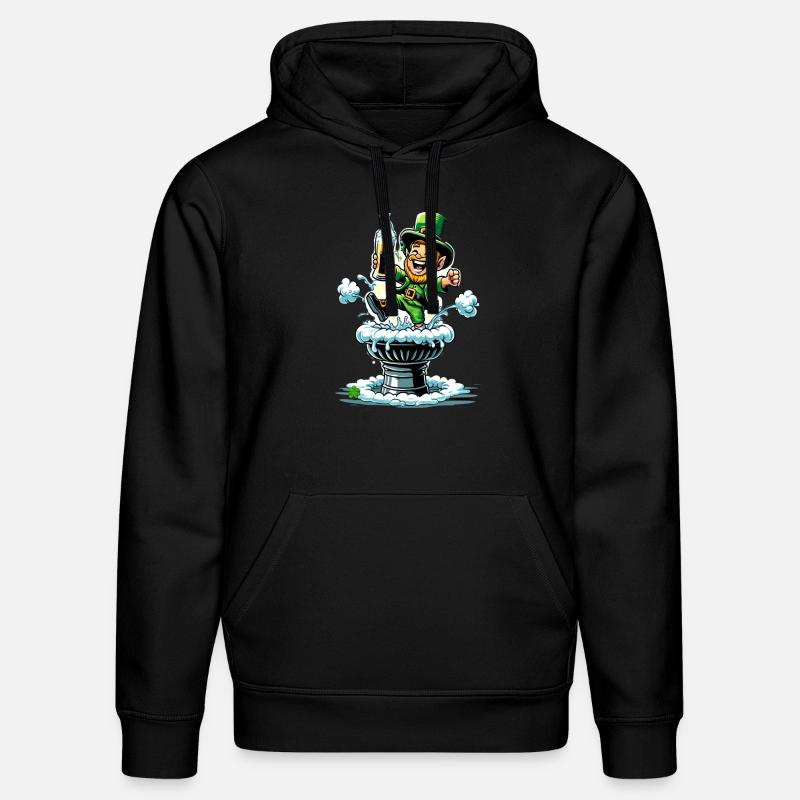 Springender Leprechaun (Irischer Kobold) - Stanley/Stella Unisex Bio-Hoodie DRUMMER  - Schwarz