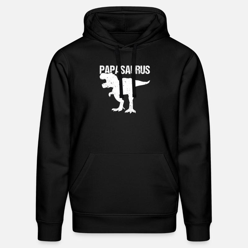 Papa Vater Dino Dinosaurier Papasaurus - Stanley/Stella Unisex Bio-Hoodie DRUMMER  - Schwarz