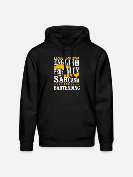 Bartender Mixologist I Speak 4 - Stanley/Stella DRUMMER Unisex Organic Hoodie - black