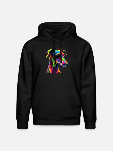 Perros Galgos Colores Coloridos Pop Art Perro Galgo Galgo - Sudadera con capucha ecológica unisex DRUMMER de Stanley/Stella - negro