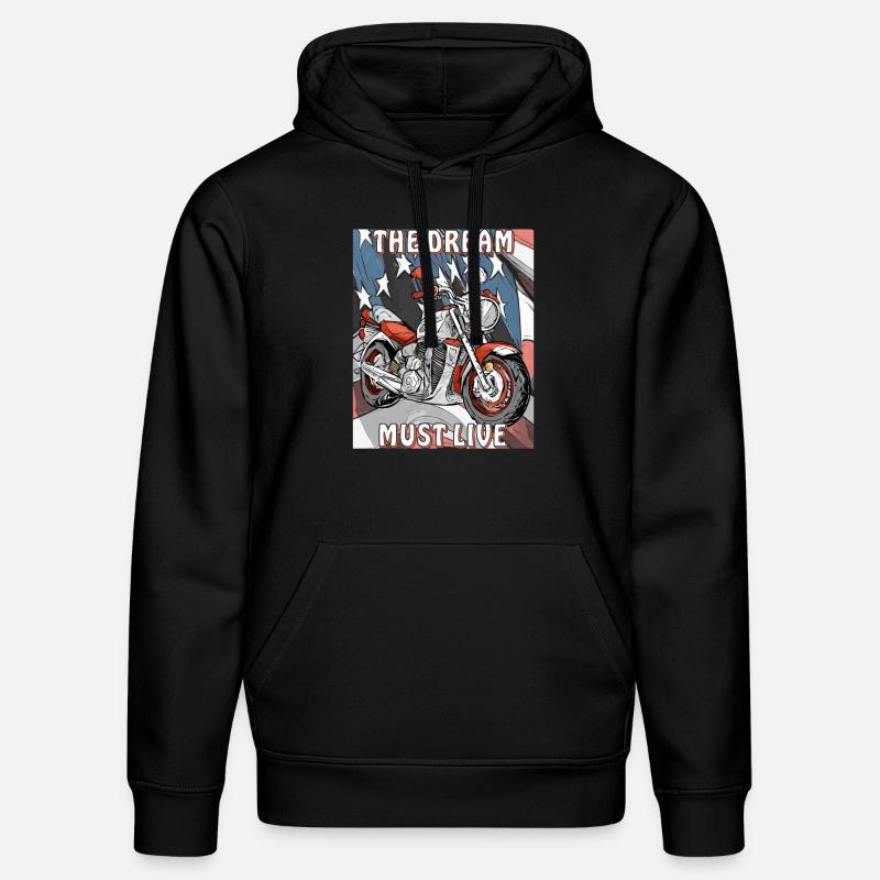 MOTO LE RÊVE DOIT VIVRE - Sweat à capuche bio DRUMMER Stanley/Stella Unisexe - noir