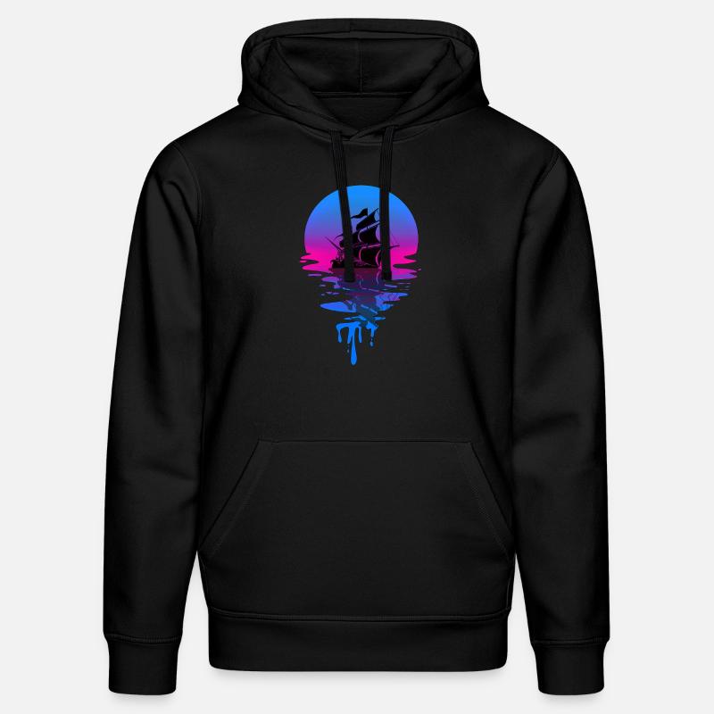 Sunset Pirate Ship - Stanley/Stella Unisex Bio-Hoodie DRUMMER  - Schwarz