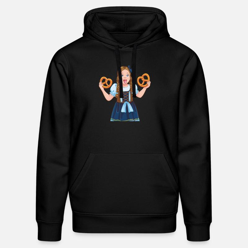 MÄDCHEN DIRNDL BREZEL - Stanley/Stella Unisex Bio-Hoodie DRUMMER  - Schwarz