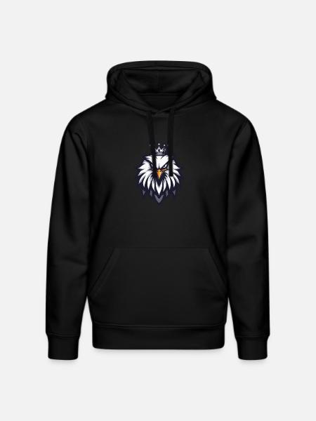 Eagle Head Crown - Stanley/Stella DRUMMER Unisex Organic Hoodie - black
