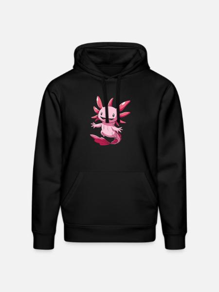 Cute Kawaii Axolotl for Axolotl Fans - Stanley/Stella DRUMMER Unisex Organic Hoodie - black