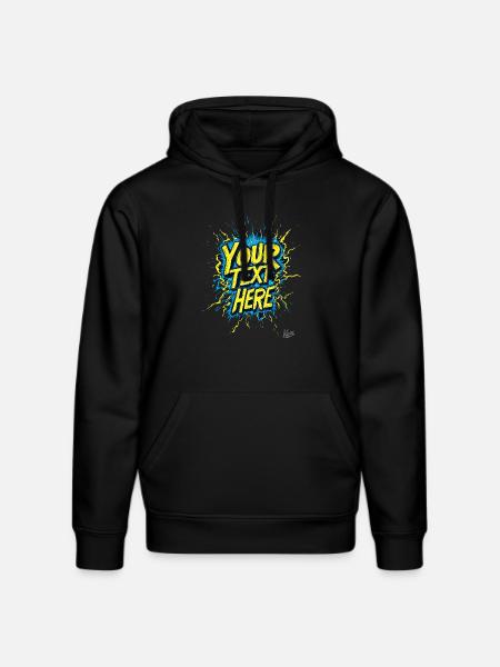 Din tekst Din stil: Skab dit eget design - Stanley/Stella DRUMMER økologisk unisex-hoodie - sort