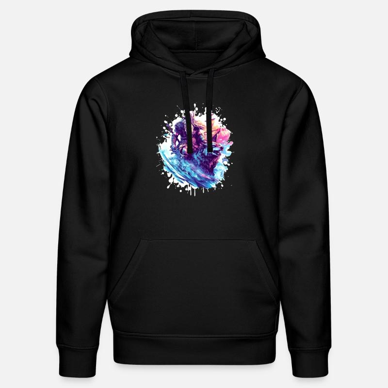 Viking Wolf Warrior Valhalla - Stanley/Stella DRUMMER Unisex Organic Hoodie - black
