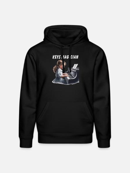 PIANO KEYS MAGICIAN - Stanley/Stella DRUMMER Unisex Organic Hoodie - black