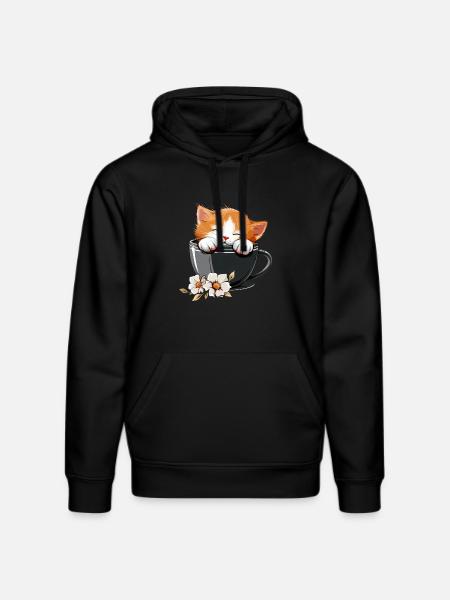 Katze - Stanley/Stella Unisex Bio-Hoodie DRUMMER  - Schwarz