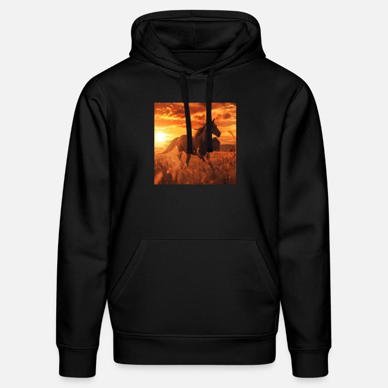 Pferd - Stanley/Stella Unisex Bio-Hoodie DRUMMER  - Schwarz