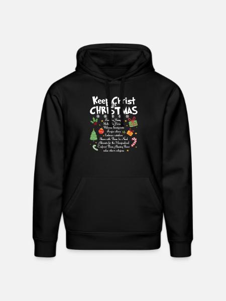 Christmas Keep Christ In Christmas - Stanley/Stella DRUMMER Unisex Organic Hoodie - black
