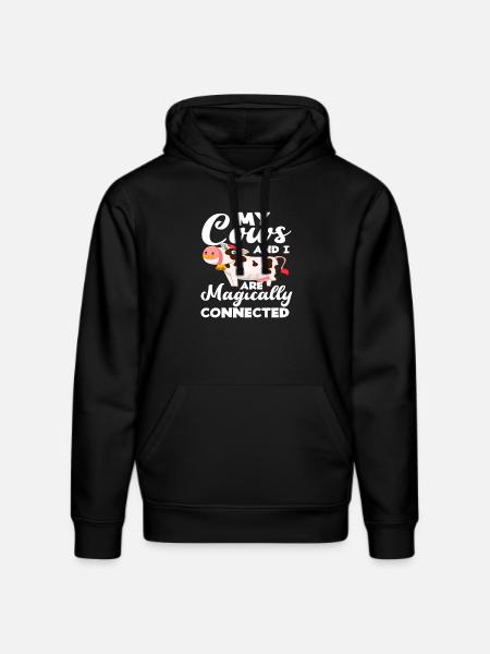 Moje krowy i ja jesteśmy magicznie połączeni - Ekologiczna bluza z kapturem typu unisex Stanley/Stella DRUMMER  - czarny
